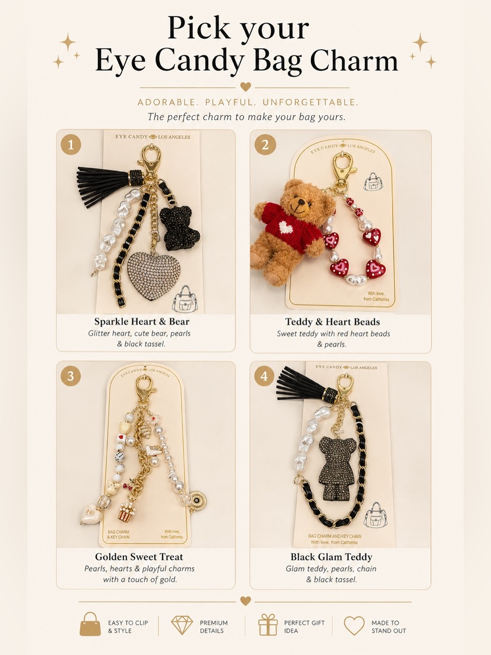Eye Candy Los Angeles Bag Charms